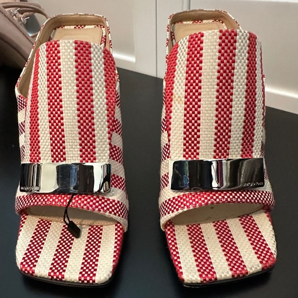 Sergio Rossi | PORTOFINO STRIPED JACQUARD SABOT MULES - Picture 4 of 8